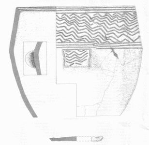 Drawing of Berry Down Urn (Pearce 1973 p 46, Exeter City Museums)
