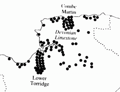 Llime kilns in North Devon (detail from Kain & Ravenhill 1999 p 340)